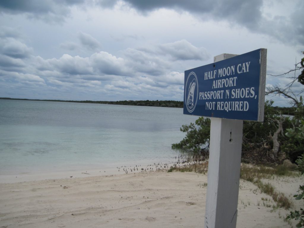 The secluded, sandy beach on Coco Cay island where the sea plane landed for the medical evacuation.