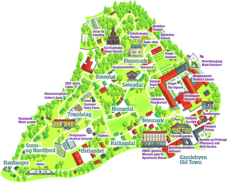 map of open air museum trondelag norway