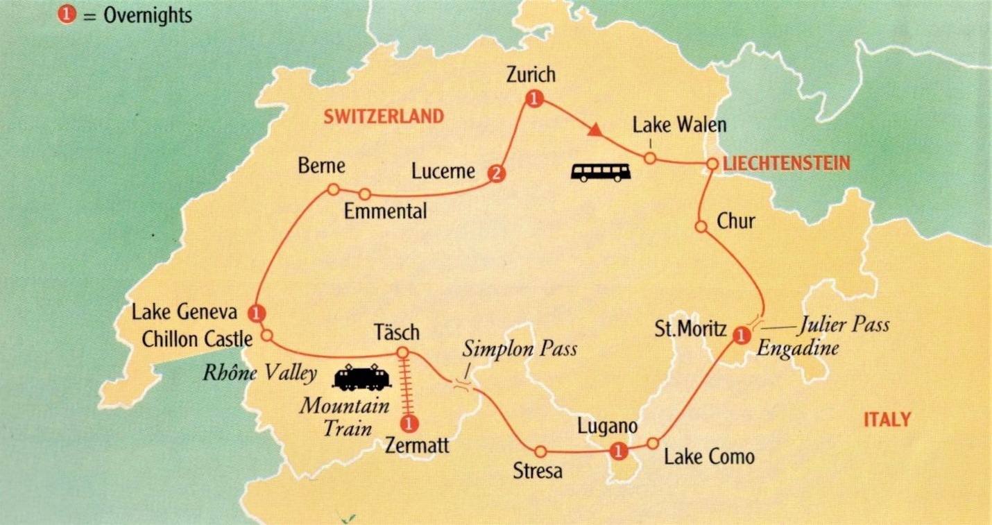 map of Switzerland