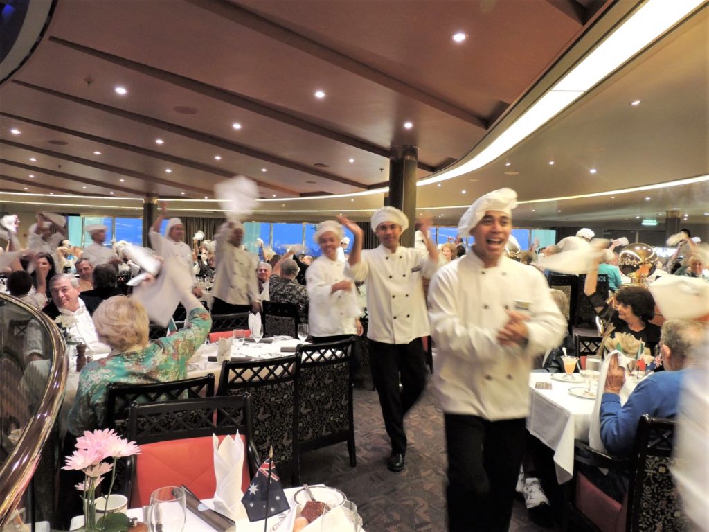 parade of waiters cruising