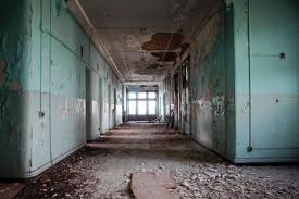 abandoned building at buffalo state hospital