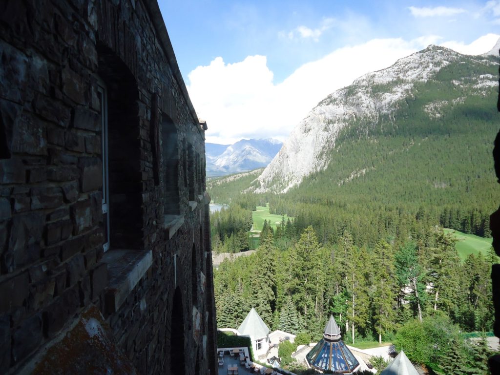 view from room at Banff Springs hotel