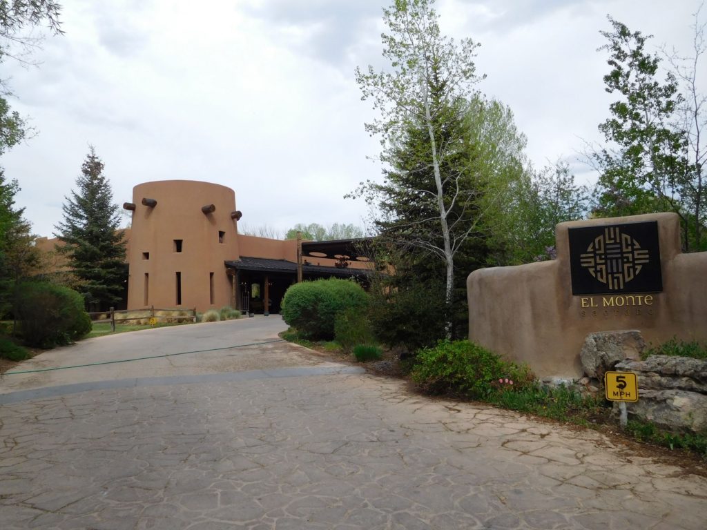 entrance to El Sacrado Resort, Taos NM